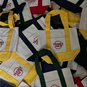 Trader Joe's mini Canvas Tote Bags set of four